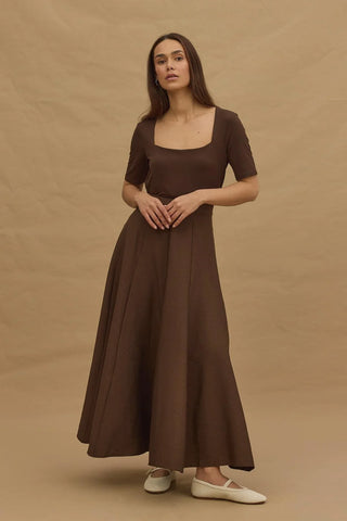 Godeli Maxi Etek Kahverengi - Fahhar Design