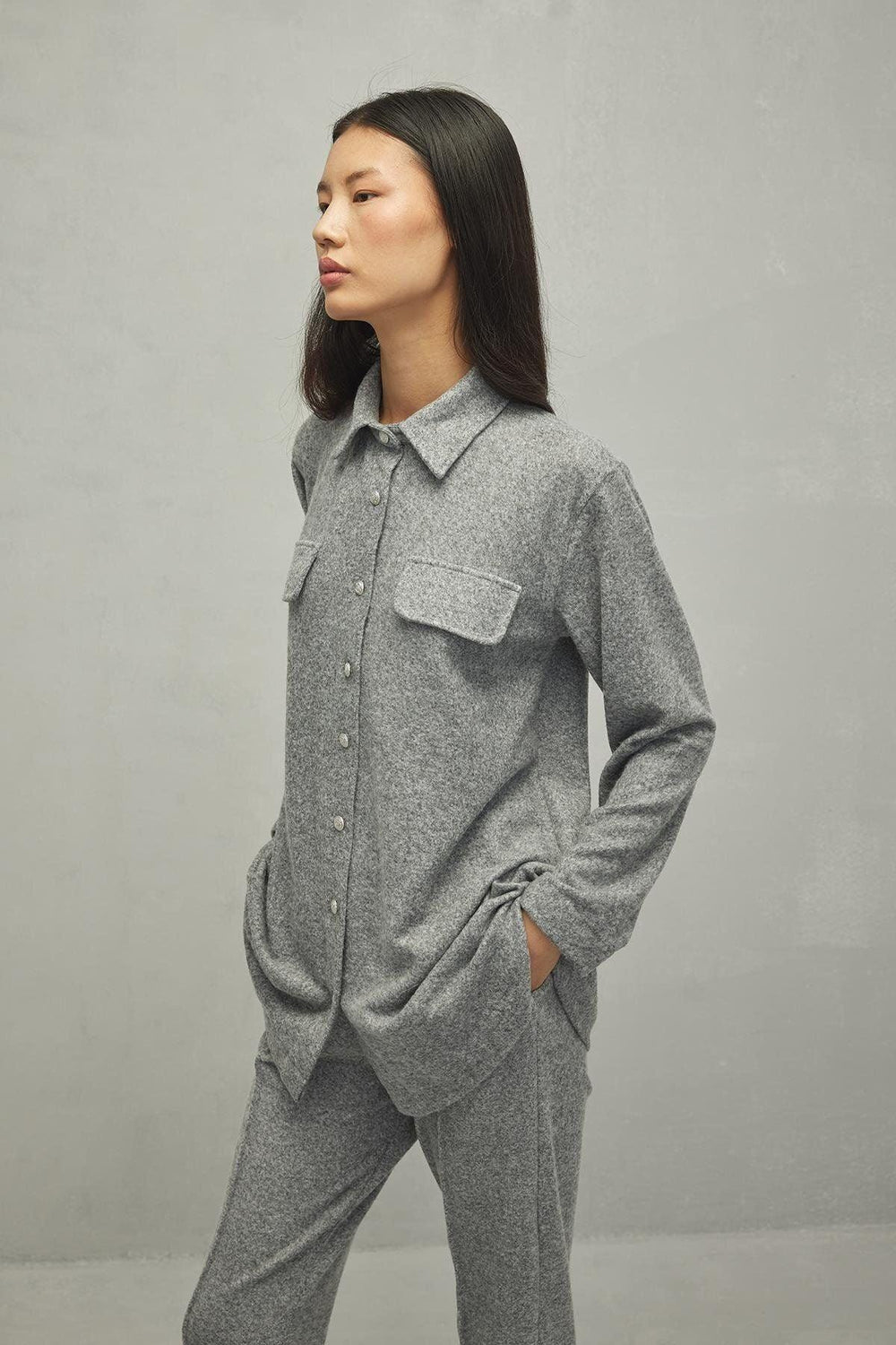Shirt Collar Soft Suit Anthracite