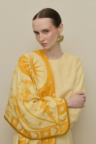 Güneş Desen Eşarp Şal Sarı