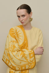 Güneş Desen Eşarp Şal Sarı