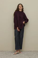 İlik Detaylı Gömlek Mürdüm