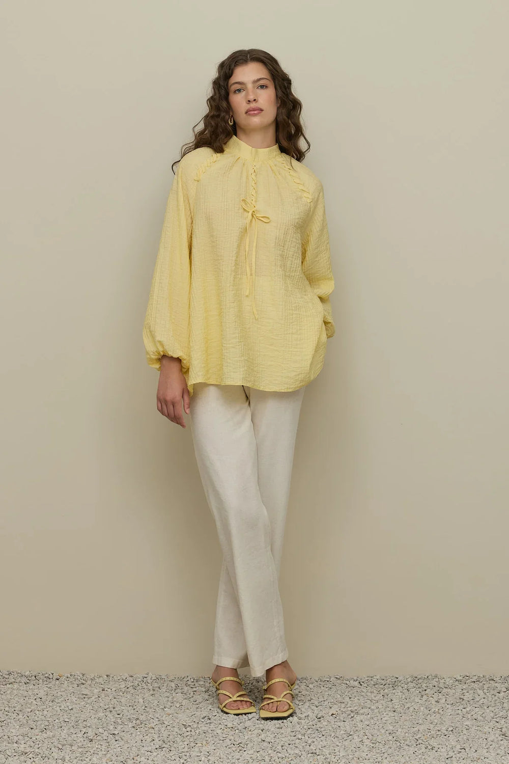 Buttonhole Detailed Shirt Yellow