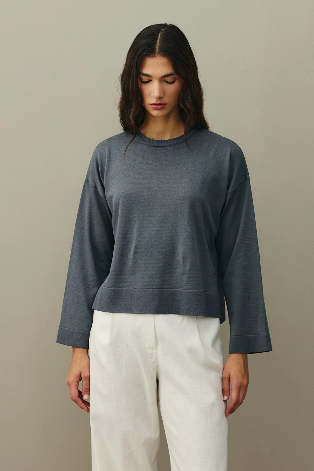 Fine Knit Sweater Anthracite
