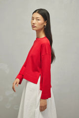 Fine Knit Sweater Red