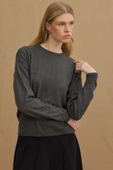 Thin Viscone Basic Sweater Anthracite