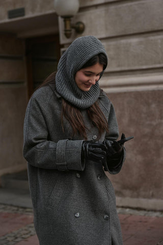 İpli Balaclava Bere Başlık Antrasit - Fahhar Design