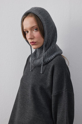 İpli Balaclava Bere Başlık Antrasit - Fahhar Design