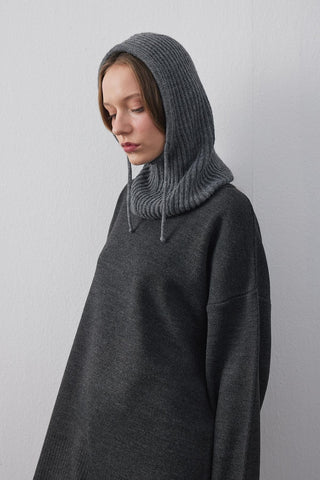 İpli Balaclava Bere Başlık Antrasit - Fahhar Design