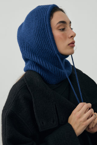 İpli Balaclava Bere Başlık Derin Mavi