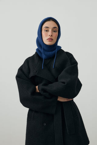 İpli Balaclava Bere Başlık Derin Mavi