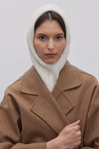 İpli Balaclava Bere Başlık Ekru