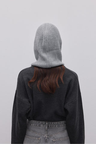 İpli Balaclava Bere Başlık Gri