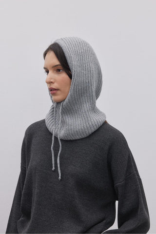 İpli Balaclava Bere Başlık Gri