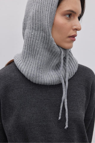 İpli Balaclava Bere Başlık Gri