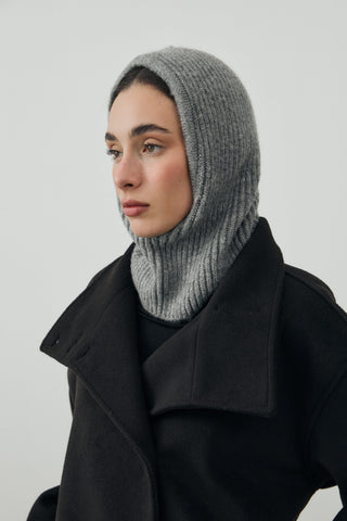 İpli Balaclava Bere Başlık Gri