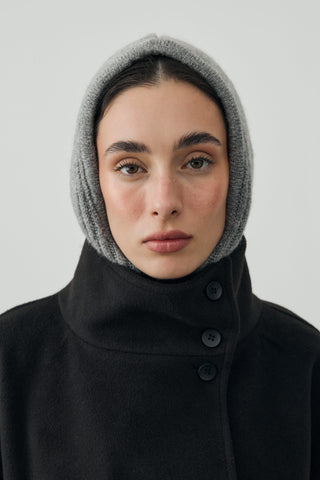 İpli Balaclava Bere Başlık Gri