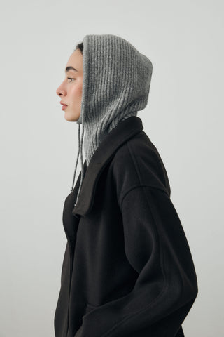 İpli Balaclava Bere Başlık Gri