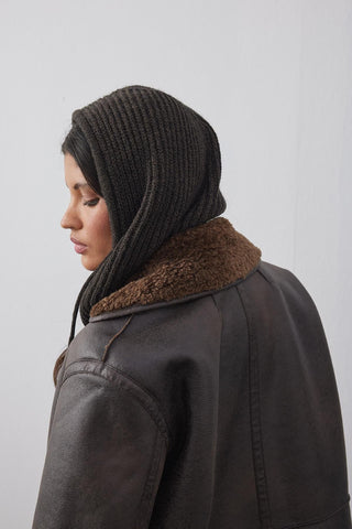 İpli Balaclava Bere Başlık Koyu Kahve - Fahhar Design