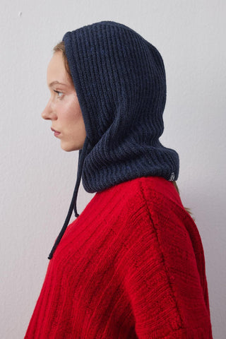 İpli Balaclava Bere Başlık Lacivert - Fahhar Design
