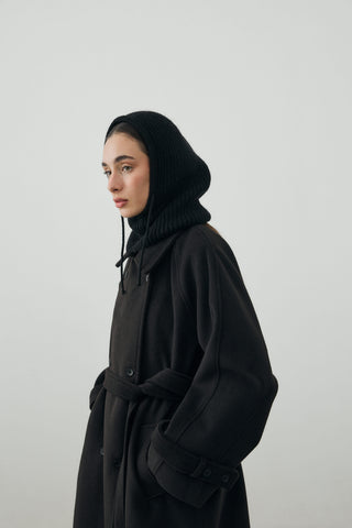 İpli Balaclava Bere Başlık Siyah