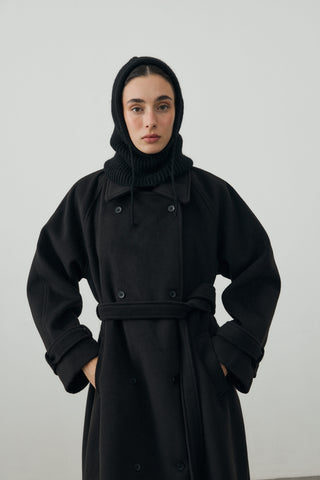 İpli Balaclava Bere Başlık Siyah