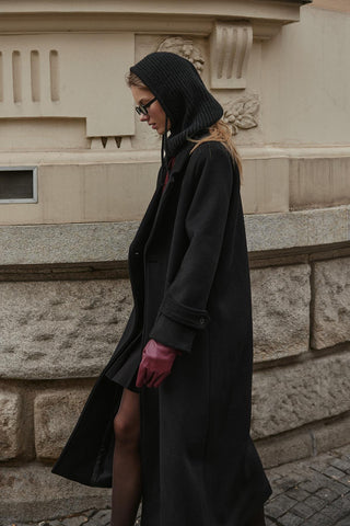 İpli Balaclava Bere Başlık Siyah