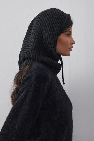 İpli Balaclava Bere Başlık Siyah