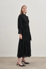 Jakarlı Elbise Siyah