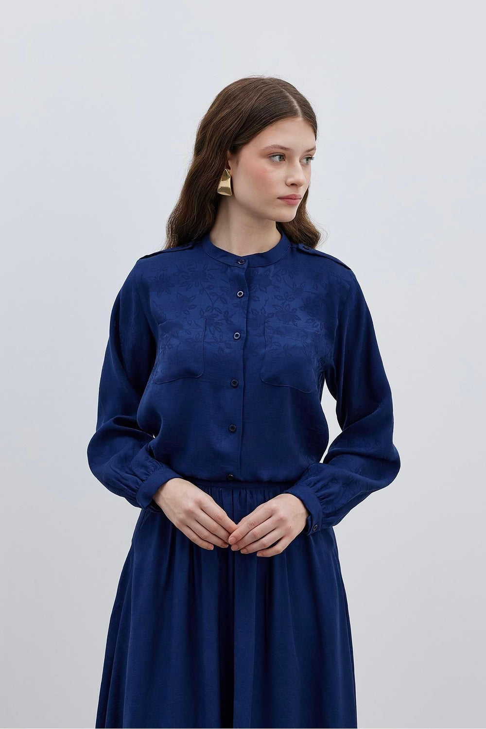 Jacquard Women's Suit Navy Blue
