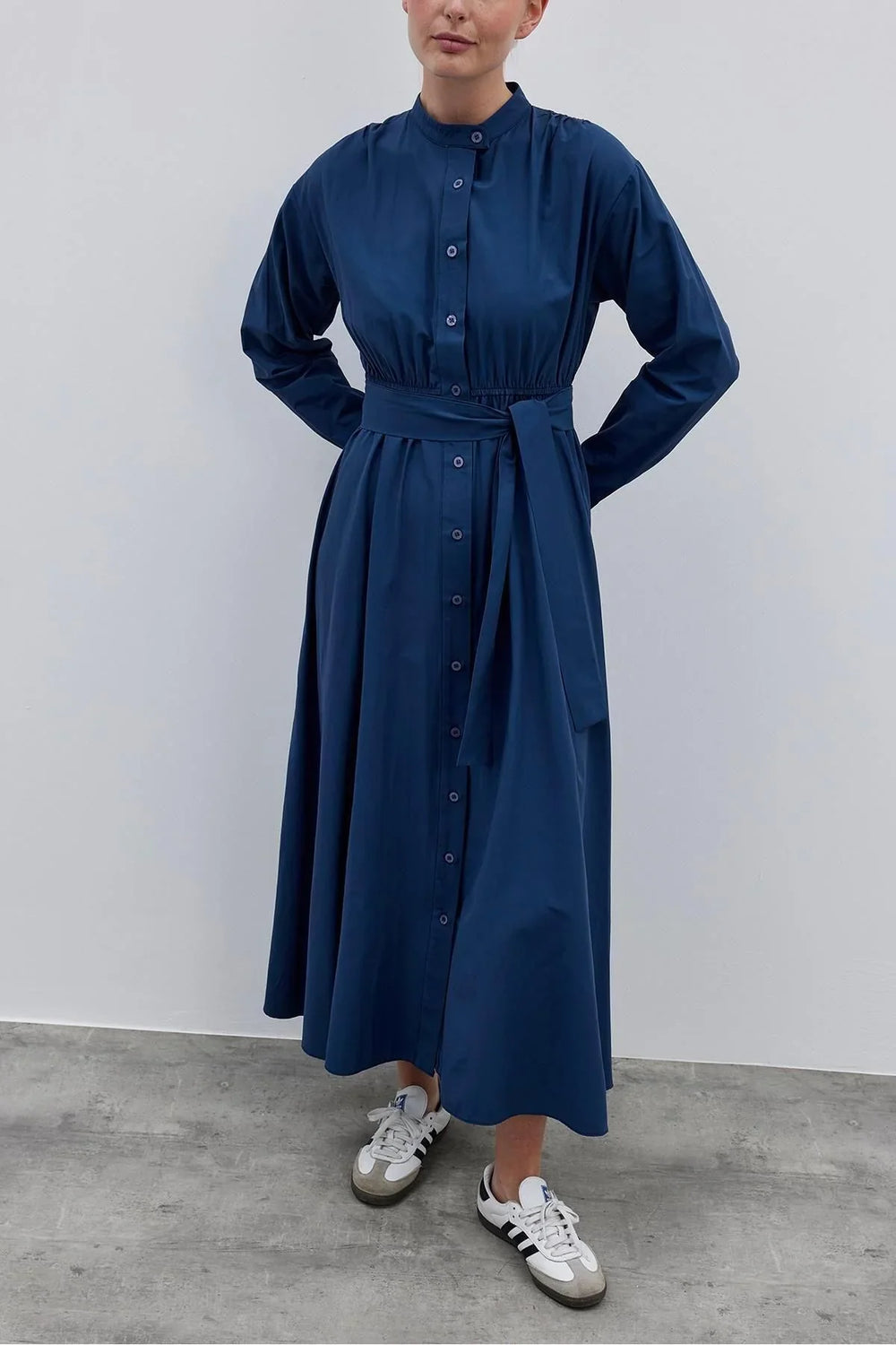 Women's Shirt Dress Navy Blue