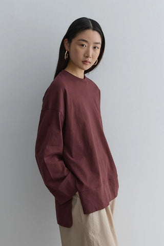 Kalın Katlamalı Sweatshirt Bordo - Fahhar Design