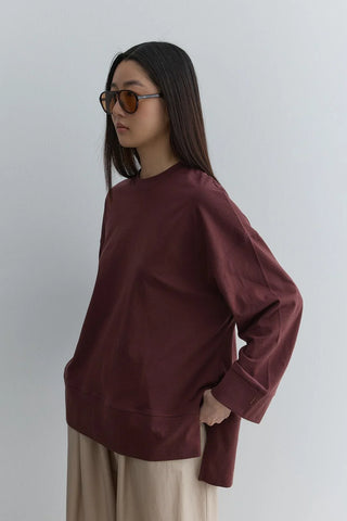 Kalın Katlamalı Sweatshirt Bordo - Fahhar Design