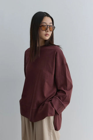 Kalın Katlamalı Sweatshirt Bordo - Fahhar Design