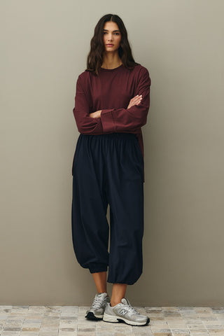 Kalın Katlamalı Sweatshirt Bordo