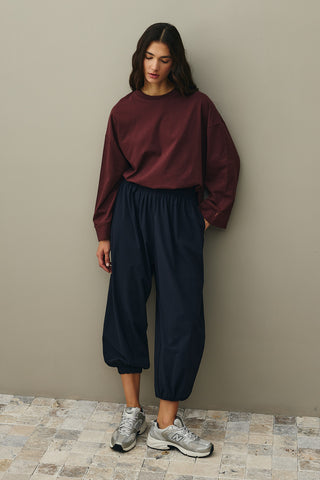 Kalın Katlamalı Sweatshirt Bordo
