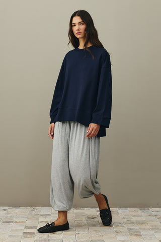 Kalın Katlamalı Sweatshirt Lacivert