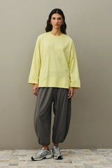 Kalın Katlamalı Sweatshirt Sarı