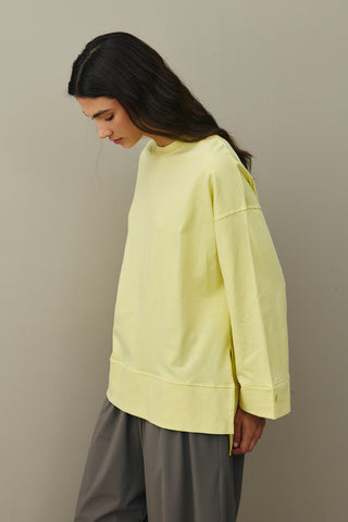 Kalın Katlamalı Sweatshirt Sarı