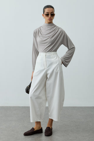 Kanvas Balon Pantolon Ekru