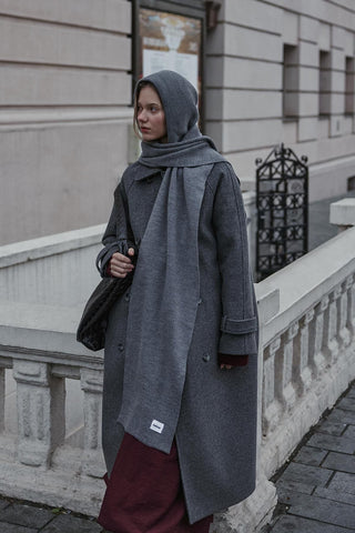 Kapüşonlu Atkı Antrasit - Fahhar Design