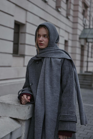 Kapüşonlu Atkı Antrasit - Fahhar Design