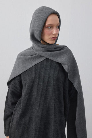 Kapüşonlu Atkı Antrasit - Fahhar Design