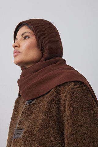 Kapüşonlu Atkı Kahverengi - Fahhar Design