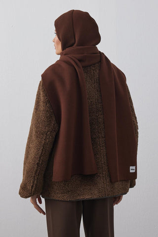 Kapüşonlu Atkı Kahverengi - Fahhar Design