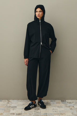 Kapüşonlu Light Touch Takım Siyah
