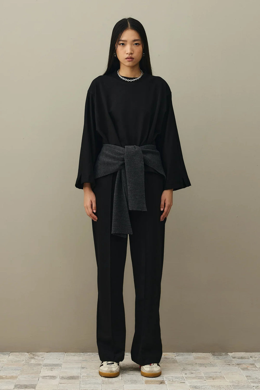 Square Piece Scarf Anthracite