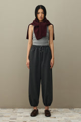 Kare Parçalı Atkı Bordo