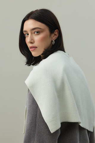 Kare Parçalı Atkı Ekru