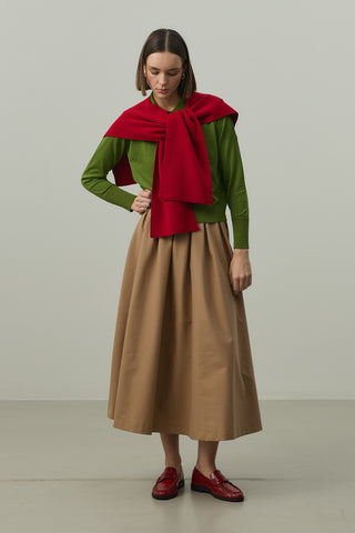 Kare Parçalı Atkı Kırmızı