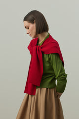 Square Piece Scarf Red